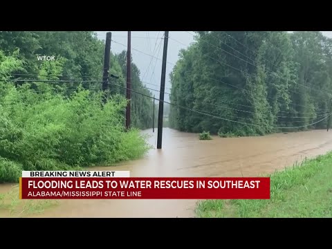Flooding leads to water rescues in Alabama