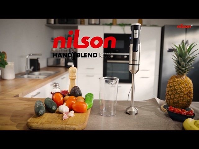 Vídeo relacionado con Nilson Life Batidora de Mano, 1000 W Potencia Máxima, Cuchillas con 4 Aspas, Mezcla, Tritura, Pica y Emulsiona, Múltiples Velocidades, Control Manual, Función Turbo, Vaso 0,6 L, NHB10001AP, Cable 1 M