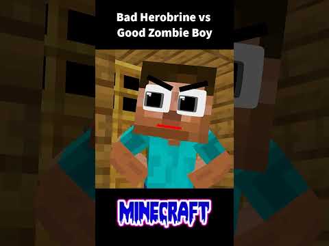 Zombie Boy vs Herobrine - Naughty Child - Minecraft Animation Monster School #shorts