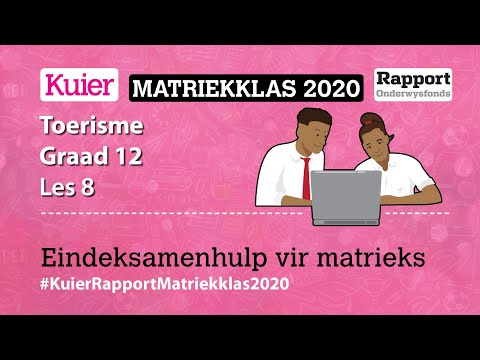 Kuier Rapport Matriekklas: Toerisme Les 8
