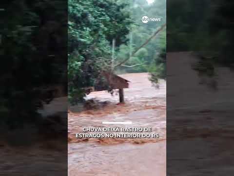 Chuva deixa rastro de estragos no interior do RS |  #sbtnews