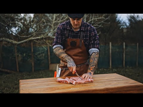Preparing pork belly burnt ends and making a chilli caramel sauce with The Tattooed Butcher