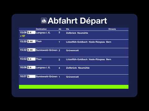 BLS Abfahrten - Ramsei mit Verspätungsmeldung