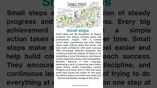 Small Steps — The Secret to Big Success in Life #speakconfidentenglish #english #dailyenglish