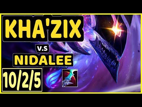 ALBETRAYBER (KHA'ZIX) vs NIDALEE - 10/2/5 KDA JUNGLE GAMEPLAY - EUW Ranked GRANDMASTER