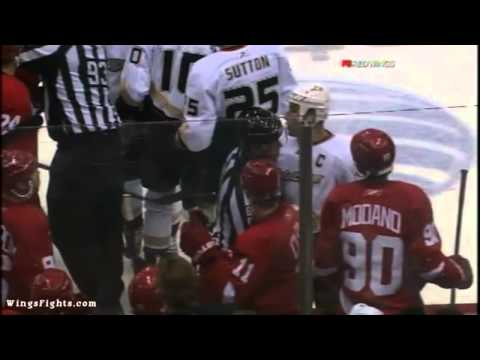 Ruslan Salei and Andy Sutton Roughing Penalties