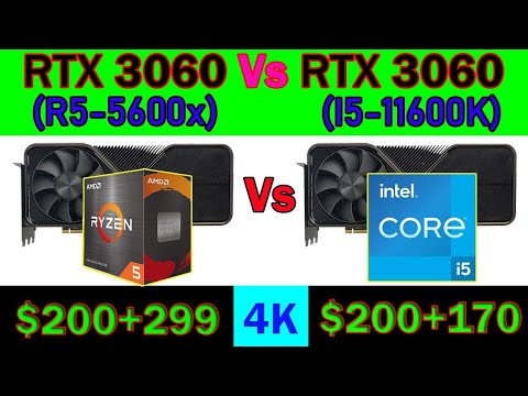 RTX 3060 (R5-5600x) Vs RTX 3060 (I5-11600K)  ||  4K, Ultra Setting  Gaming Benchmarks.