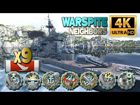 Battleship Warspite: 9 ships destroyed - World of Warships