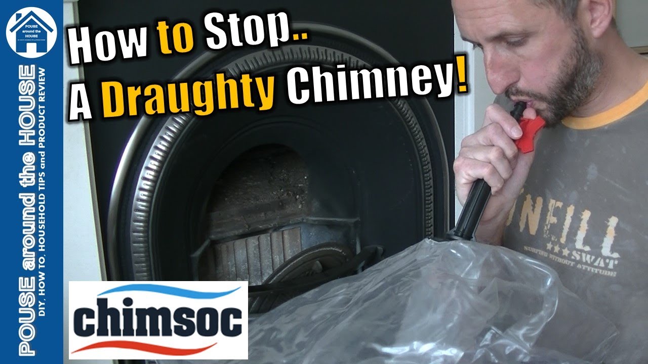 Watch video How to stop a draughty chimney using Chimsoc. Draughty fire place DIY fix & damp free chimney flue! Now How to stop a draughty chimney using Chimsoc. Draughty fire place DIY fix & damp free chimney flue!