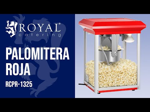 vídeo - Palomitera de sobremesa - roja - 5 kg/h - 1300 W