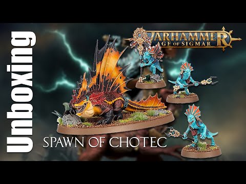 Unboxing Spawn Of Chotec Seraphon Warhammer Age of Sigmar #tabletopgaming