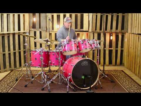 DW Performance Maple Bubble Gum Glass Drum Set - 22, 8, 10, 12, 14, 16, 6.5