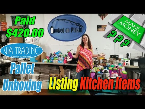 Kitchen Pallet Unboxing From Via Trading - Will I make Money? Watch the listing and pricing process.