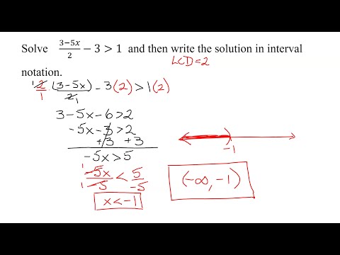 Solve Linear Inequality (with Fractions), Graph, & Write Solution In Interval Notation