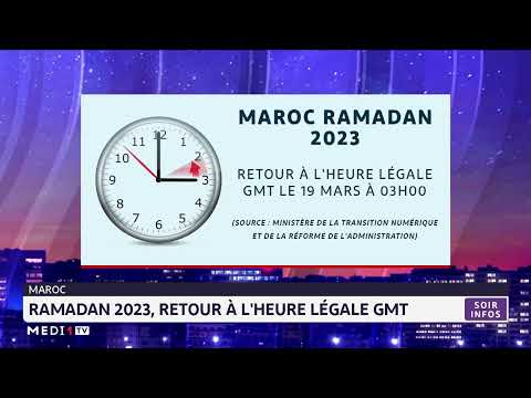 Ramadan 2023: Retour à l'heure légale GMT le 19 mars à 03H00