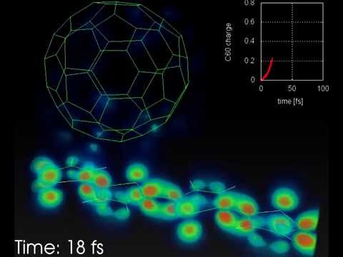 Real-time light-to-current conversion in an organic solar cell