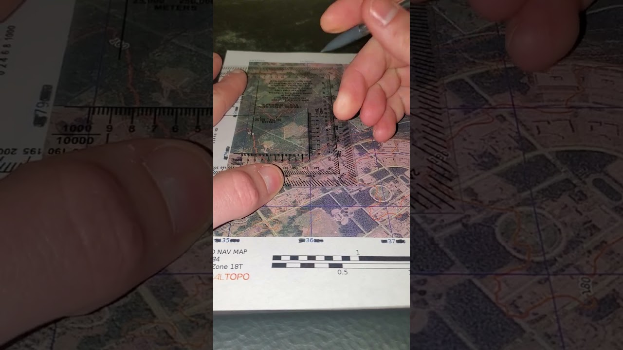 How to use a protractor to read a military MGRS grid map
