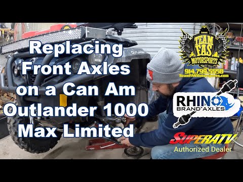 2018 Can Am Outlander Max 1000 Front Axle Replacement using a Super ATV Rhino Axle