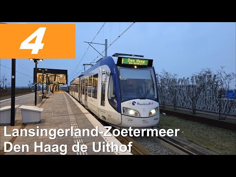 HTM lijn 4: Lansingerland-Zoetermeer  - Den Haag De Uithof | HTM 4008 | 2025