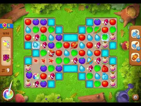 GardenScapes Level 1698 no boosters (16 moves)