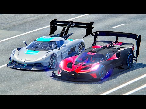 Bugatti Bolide GTR vs Koenigsegg Jesko GTR - Drag Race 20 KM