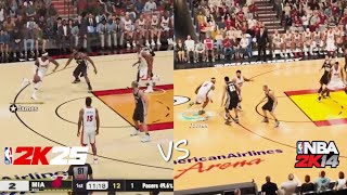 NBA 2K25 vs NBA 2K14 Direct Comparison! (Gameplay & Graphics)
