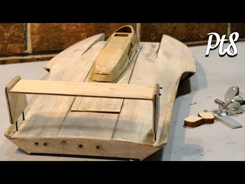 1:20 Scale Hydroplane Wood Kit Build Pt8 Cowling/Hatch & Wing Assembly