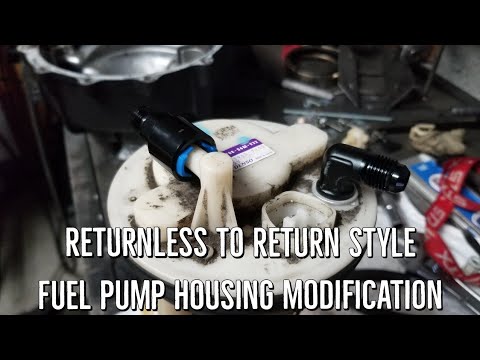 RSX fuel pump housing modification for fuel return setup