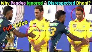 Why Hardik Pandya Ignored and Disrespected MS Dhoni on Tata IPL 2023 CSK vs GT