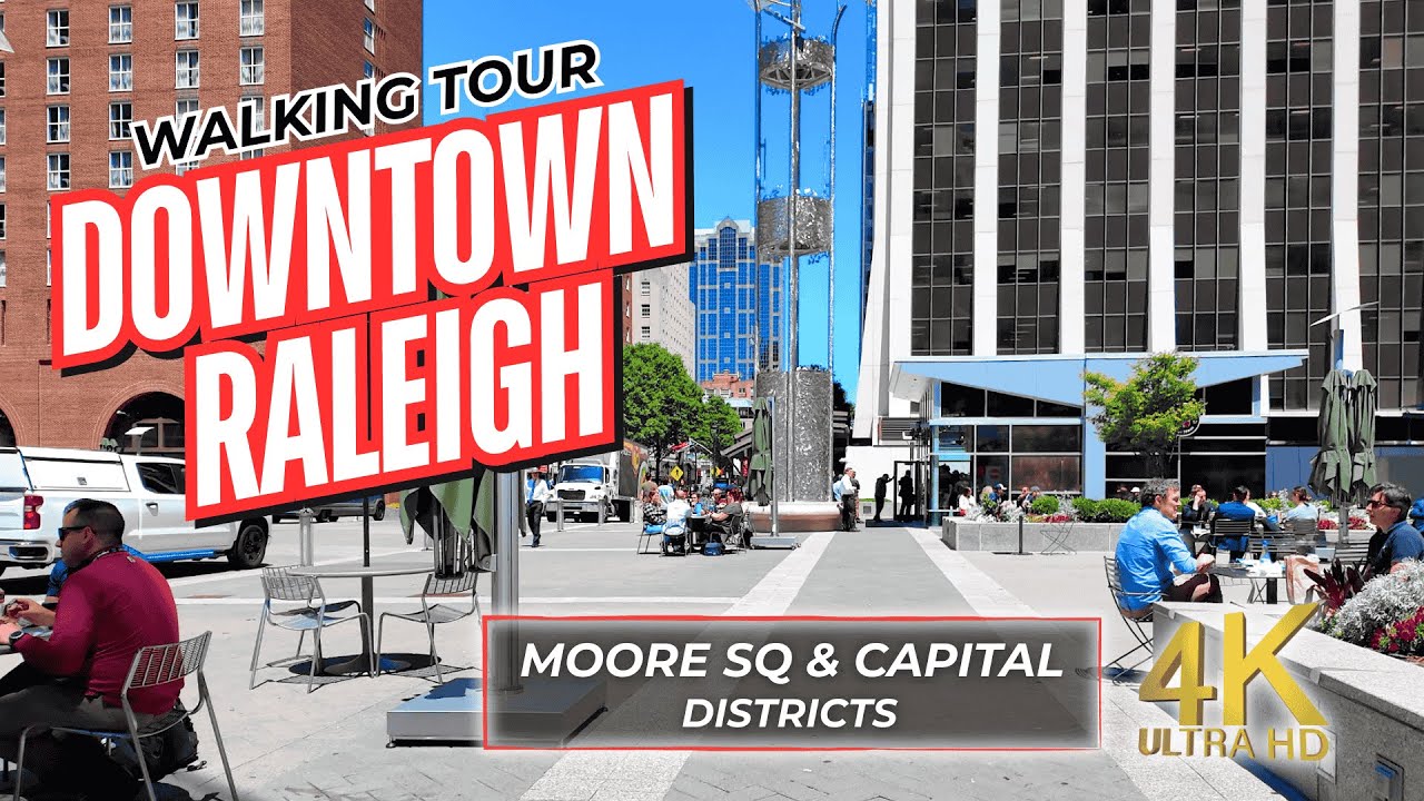 Immersive street-level walking tour through Raleigh Downtown, United States, showcasing authentic urban landscapes, local architecture, and the vibrant atmosphere of the city's neighborhoods