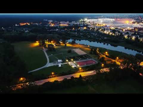Wronki widziane z Olsztynek wieczorową porą