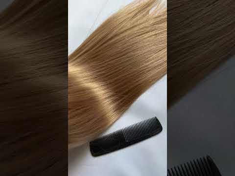 Натуральне волосся на заколках 38 см, 7 пасм, 100 грам, світло-русяве (№16) video