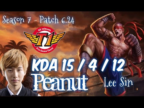 SKT T1 Peanut LEE SIN vs KHA'ZIX Jungle - Patch 6.24 KR Ranked