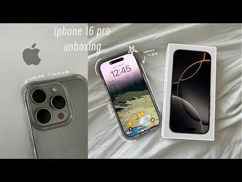 iphone 16 pro aesthetic unboxing + accessories 📱☁️