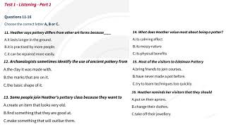 IELTS Cambridge 20 – Test 1: Listening Part 2