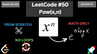 YouTube video 'LeetCode #50 (Pow(x,n)) using Python | Solving all 150 NeetCode Problems | Episode 31'