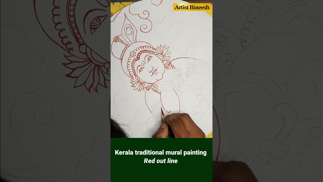 kerala traditional mural painting tutorial video