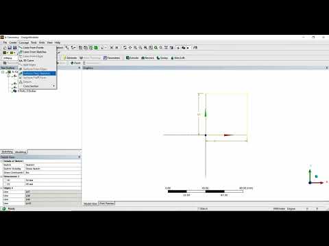 Creating 2D model using create model from sketch option in ANSYS 2025 student version