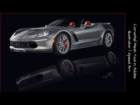 Corvette | Mesh Tool in Adobe Illustrator | Speed Art
