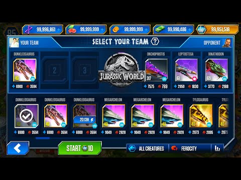 DUNKLEOSAURUS vs XINATHODON - JURASSIC WORLD THE GAME