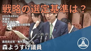 【国会中継/切り抜き】経済成長戦略を徹底検証！ #内閣委員会 #国民 #森ようすけ #国会 #衆議院 2026.04.08