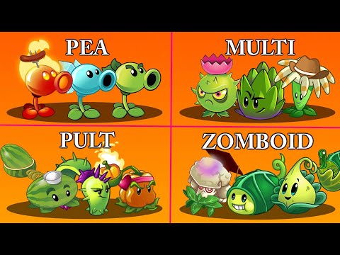 4 Team Plant PEA - MULTI - PULT - ZOMBOID - Who Will Win? PvZ 2 Plant Vs Plant