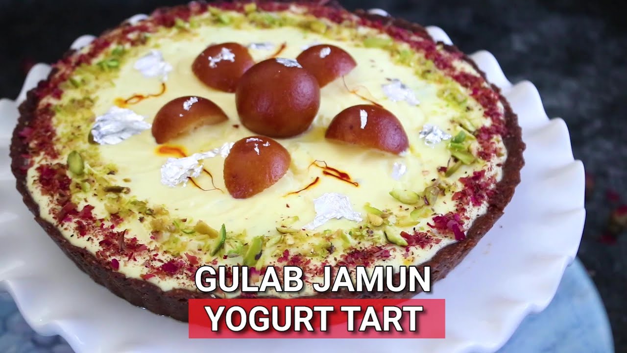 Diwali Special - Gulab Jamun Yogurt tart| Eggless Gulab Jamun tart|