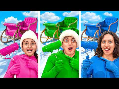 SOPRAVVIVIAMO NELLA SLITTA DI BABBO NATALE NEL TUO COLORE PER 24 ORE CON I NOSTRI AMICI! 🎄