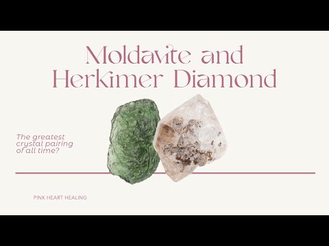 Could this be the best crystal pairing of all time? Moldavite and Herkimer Diamond