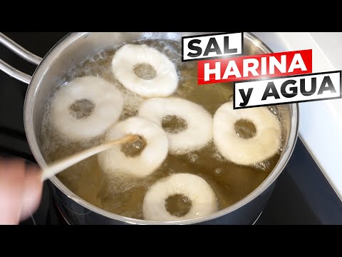 Solo agua, sal y harina 😍🥯😍 Súper fácil y delicioso. Receta barata de aperitivos o snacks muy ricos