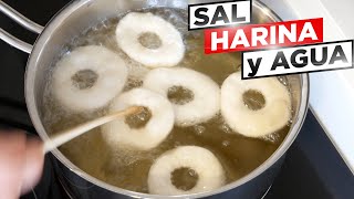 Solo agua, sal y harina 😍🥯😍 Súper fácil y delicioso. Receta barata de aperitivos o snacks muy ricos
