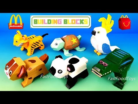 2018 BUILDING BLOCKS McDONALDS HAPPY MEAL TOYS ANIMALS LEGO LIKE FULL SET 6 KID EUROPE ASIA UNBOXING Video