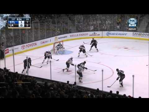 David Backes tip in goal 1-0 St. Louis Blues vs LA Kings Dec 18 2014 NHL