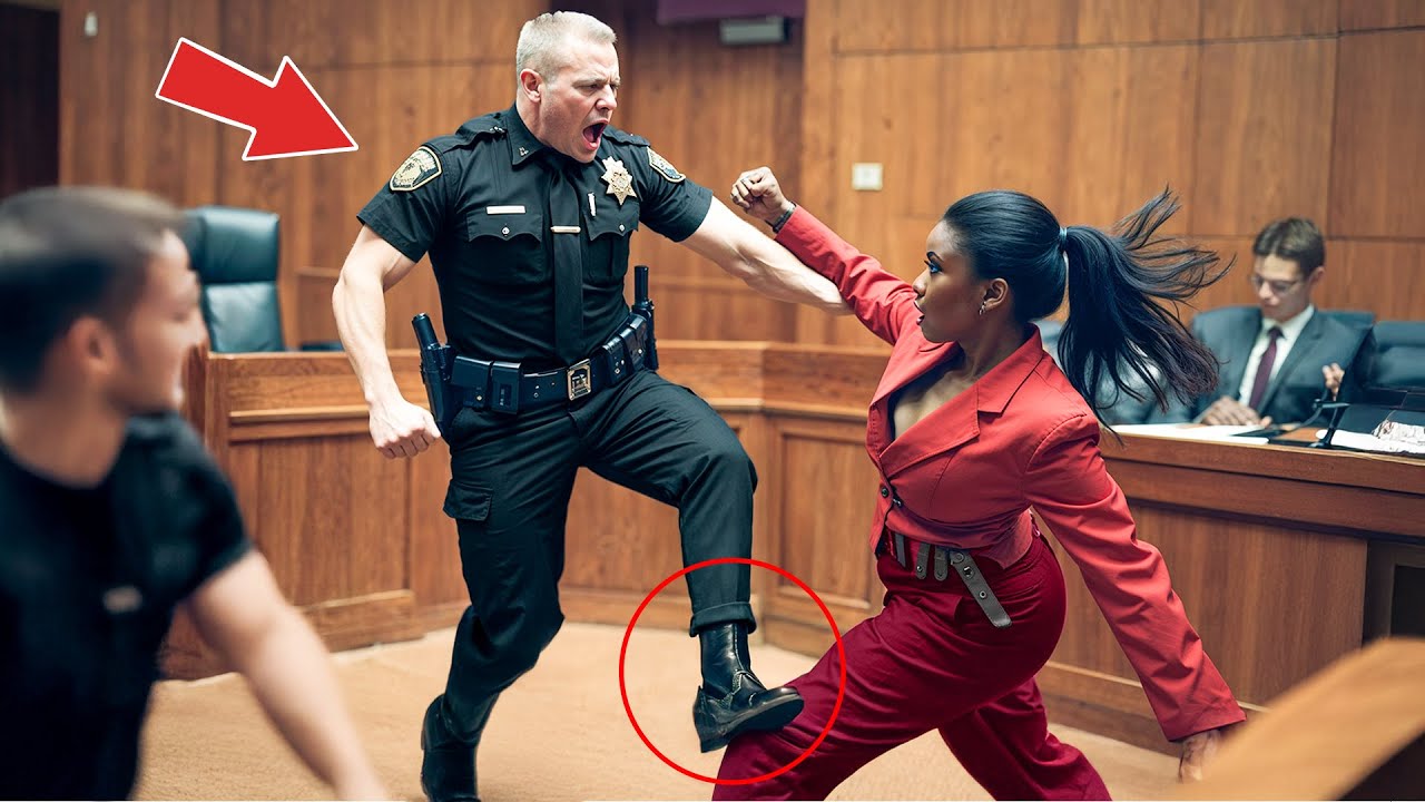Racist Cop Kicks Black Woman in Court, Then Freezes When She Turns Out to Be His New Police Chief